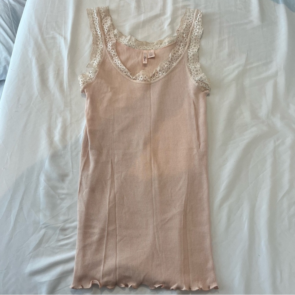 NWOT Eloise for Anthropologie Lace Trim Ribbed Tank